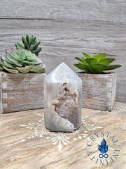 Agate with Amethyst Tower