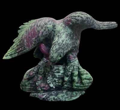 Ruby Zoisite Eagle Carving UV Reactive
