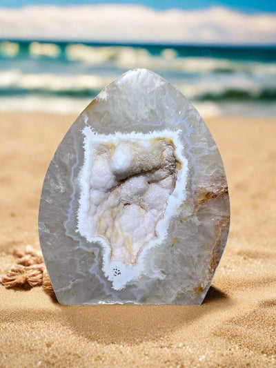 Flower Agate Druzy Freeform