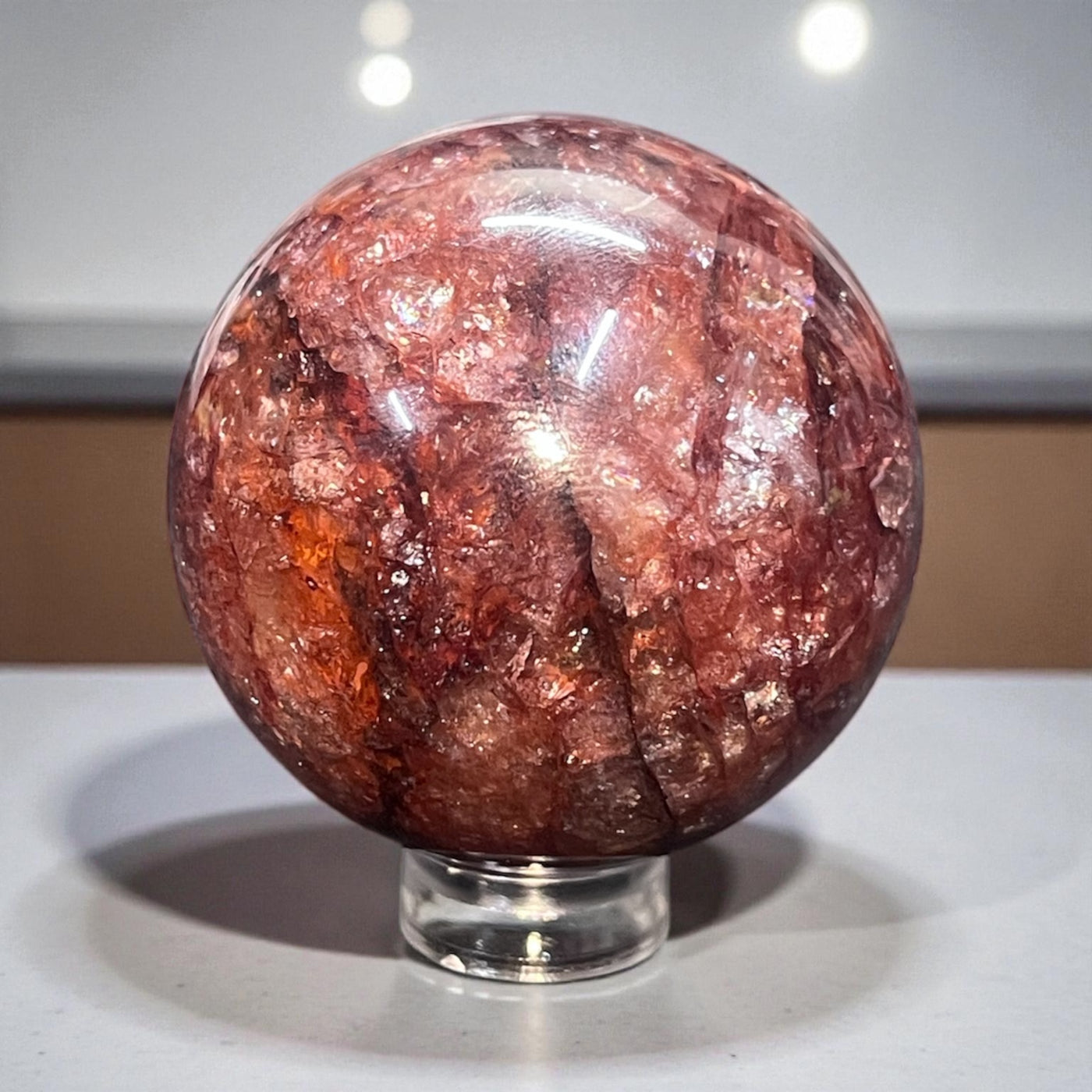 Fire Quartz (Red Hematoid) Sphere