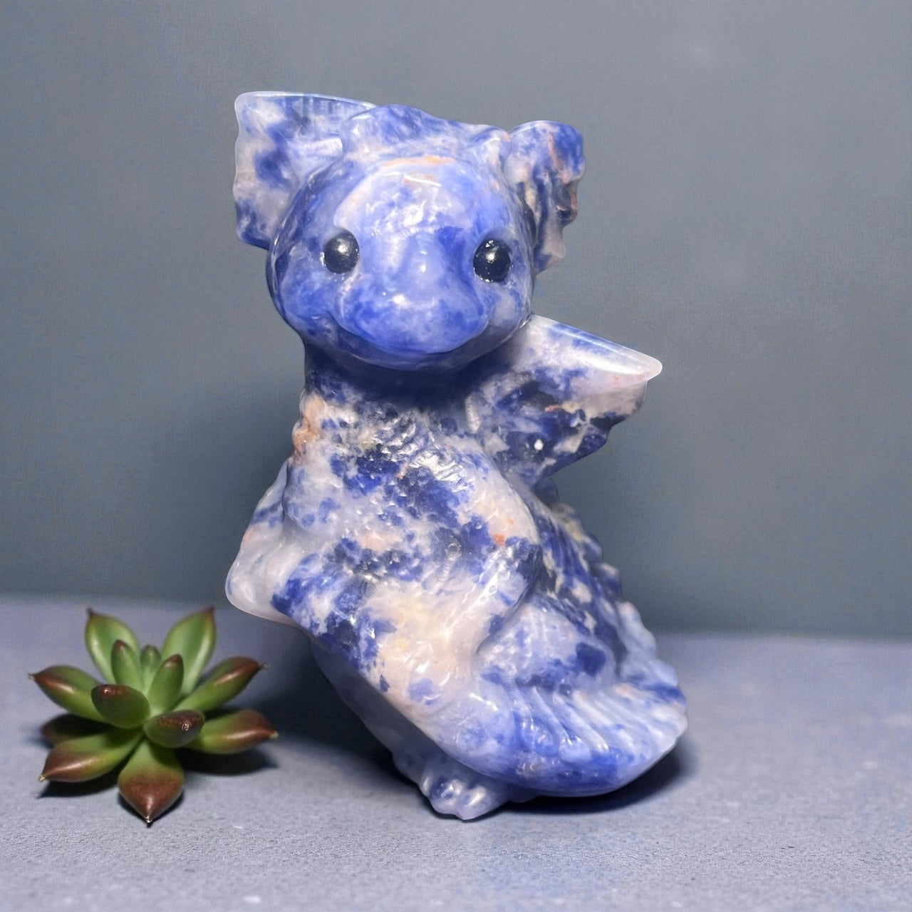 Sodalite Dragon Carving