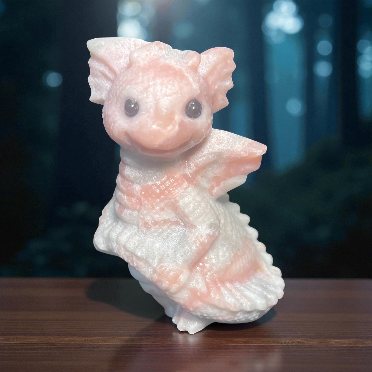 Pink Opal Dragon Carving