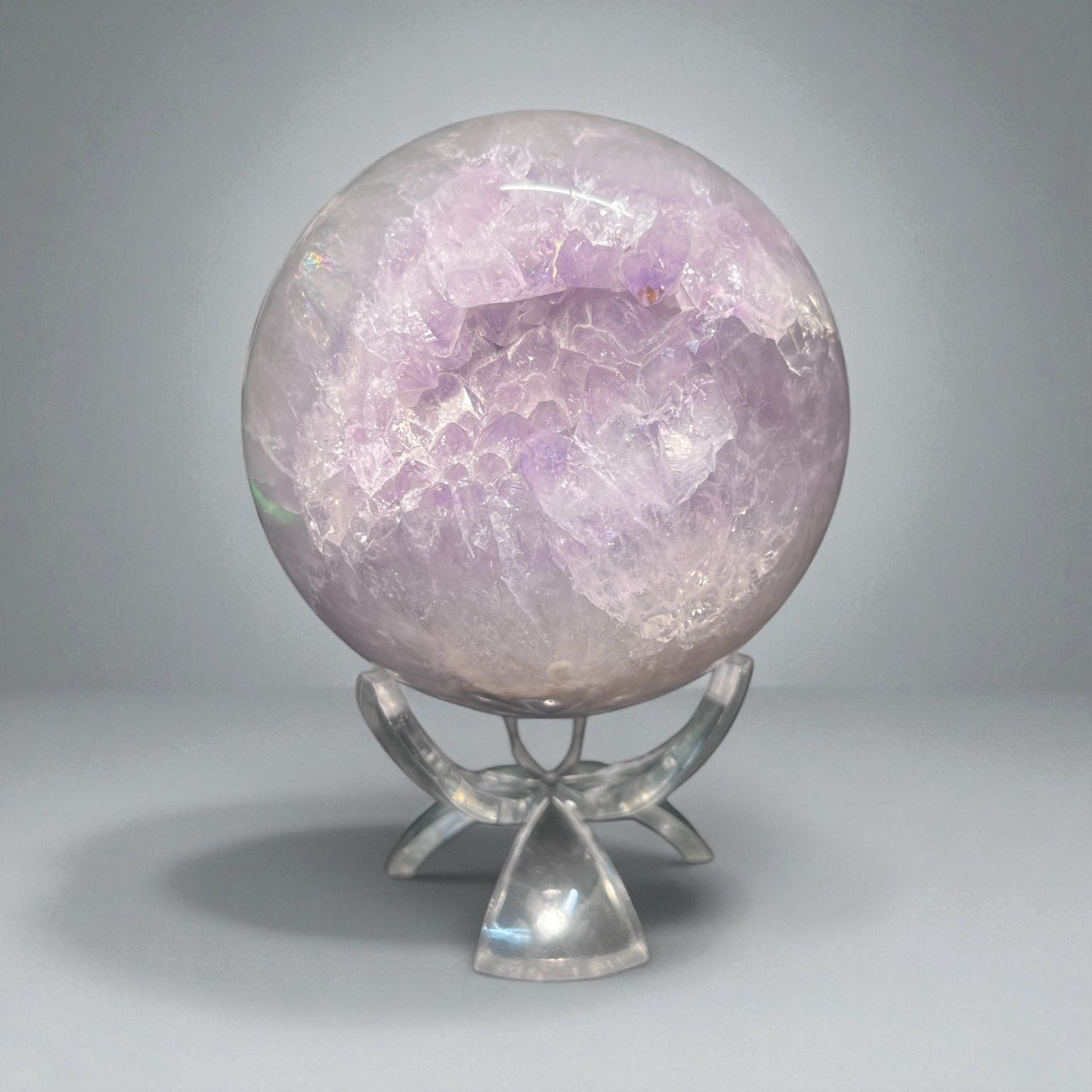 Amethyst and Flower Agate Sphere