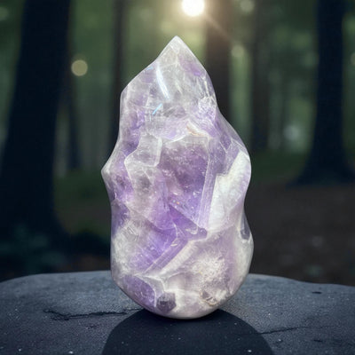 Chevron Amethyst Flamed Freeform