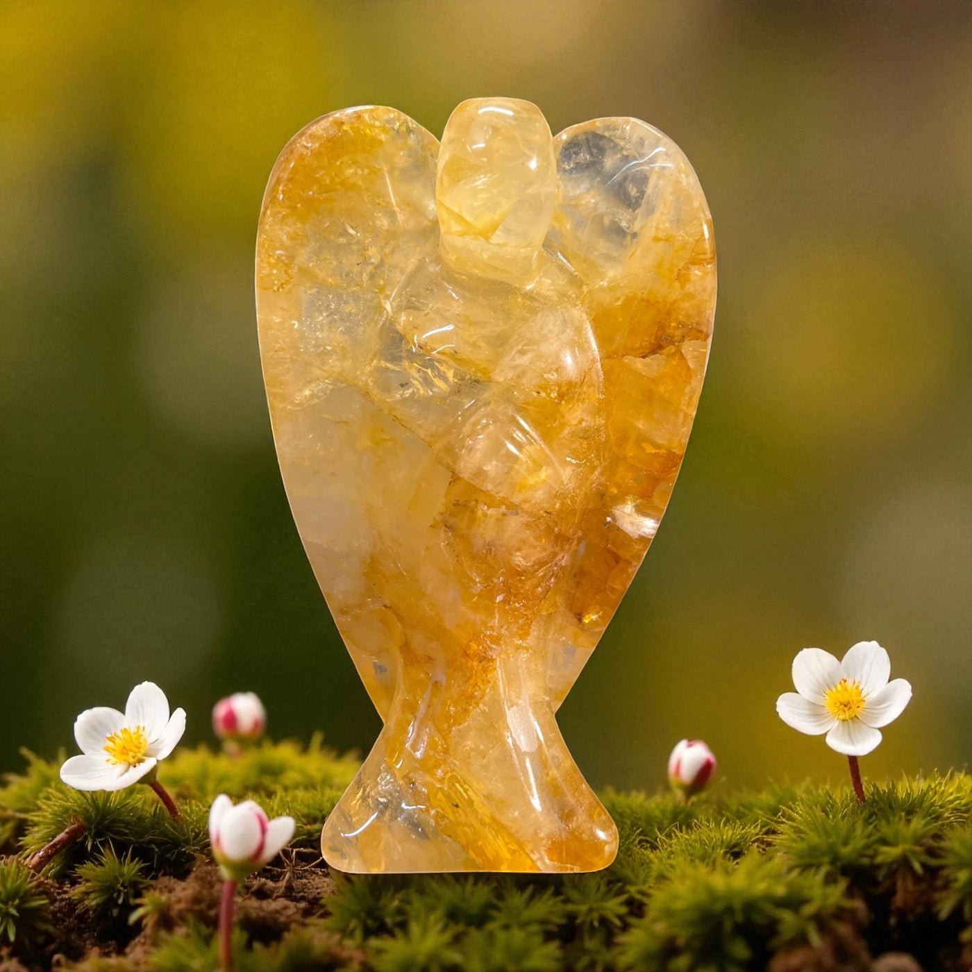 Golden Healer Angel Carving