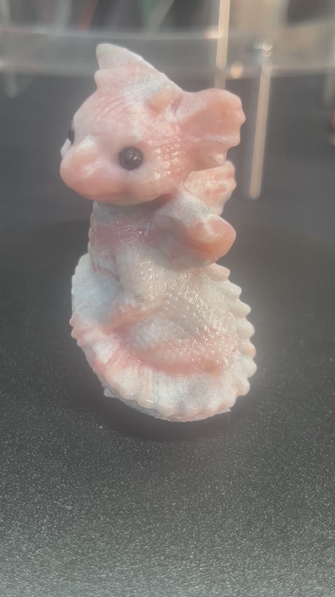 Pink Opal Dragon Carving