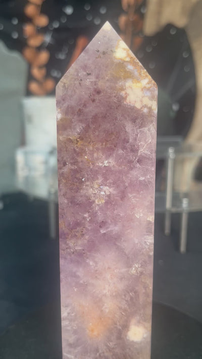 Amethyst and Flower Agate Tower
