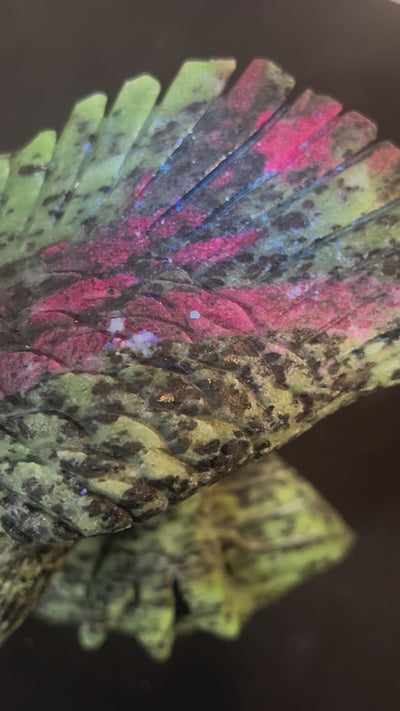 Ruby Zoisite Eagle Carving UV Reactive