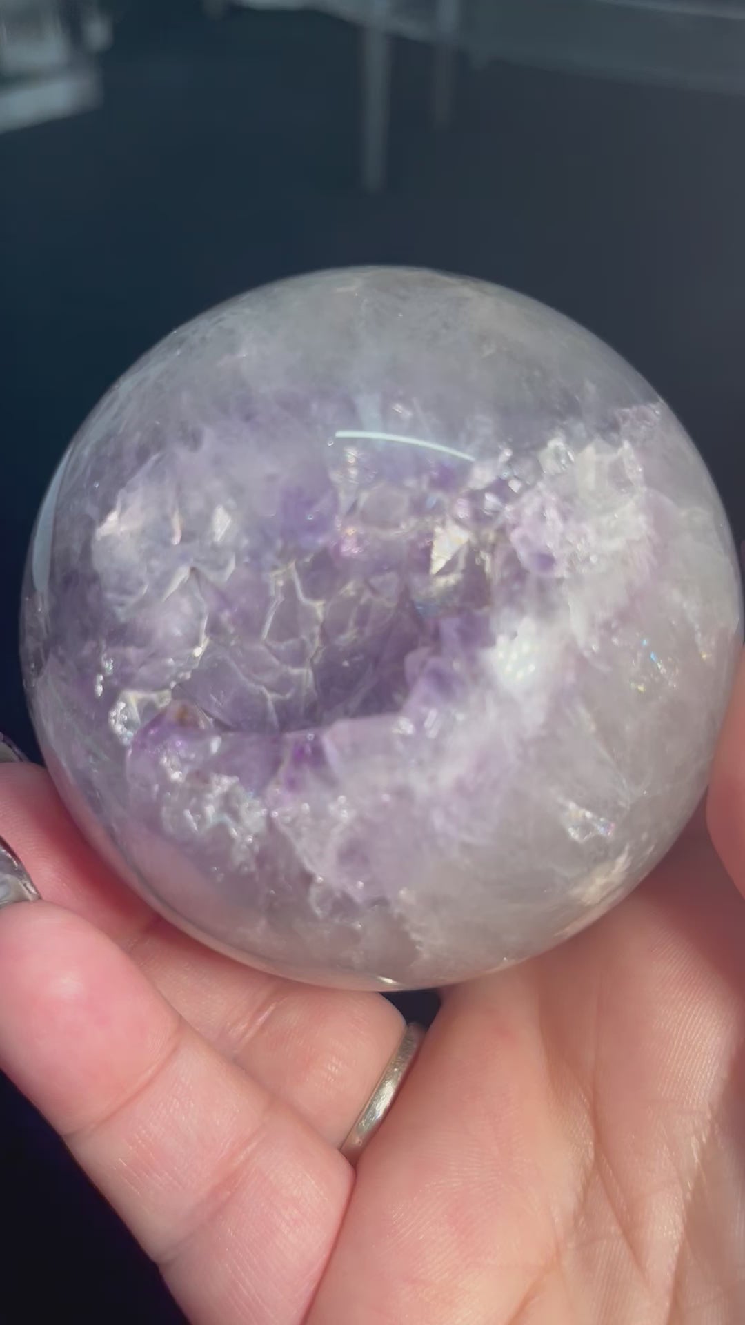 Amethyst and Flower Agate Sphere