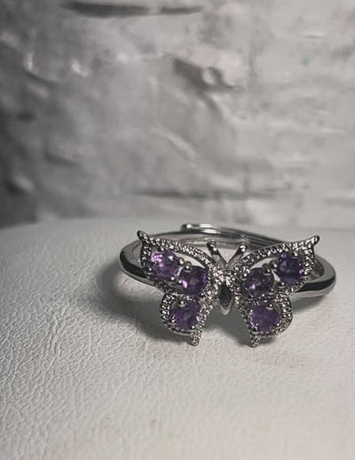 Amethyst Butterfly Ring