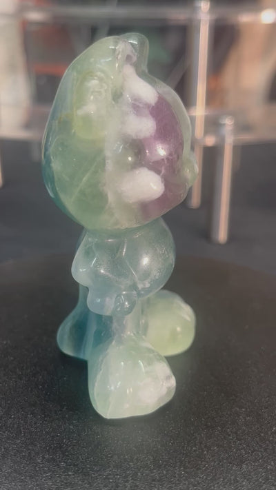 Rainbow Fluorite Lasagna Lover Character Carving