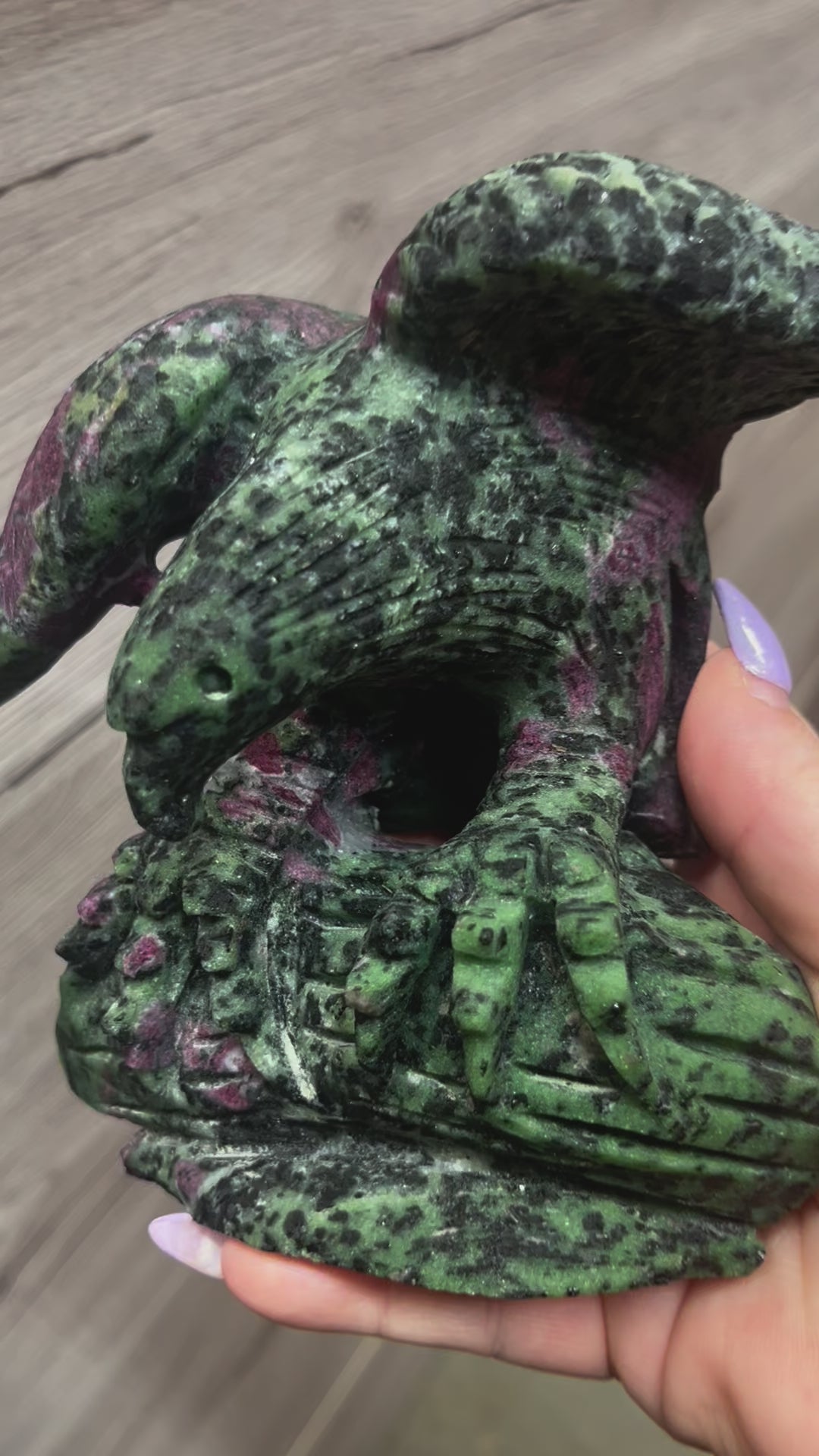 Ruby Zoisite Eagle Carving UV Reactive