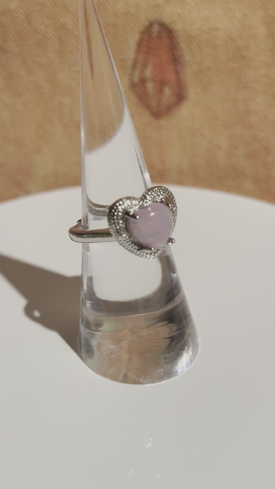 Rose Quartz Heart Ring